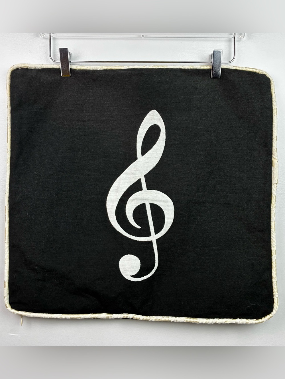 Treble Clef Musical Embroidered Throw Pillowcase